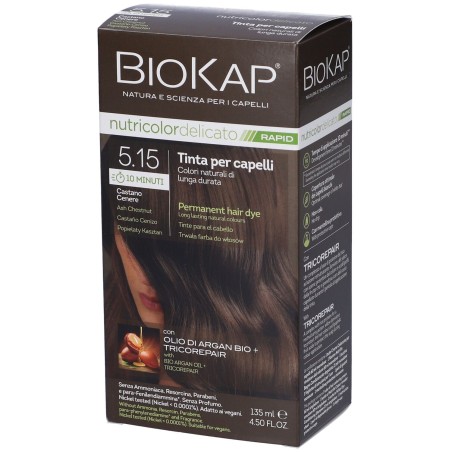 Bios Line Biokap Nutricolor Delicato Rapid 5,15 Castano Cenere Tinta Tubo+flacone 135 ml