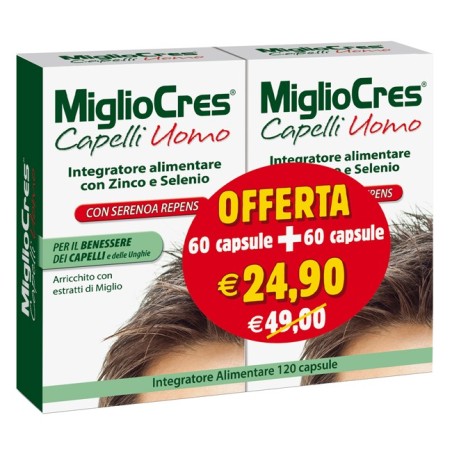 F&f Migliocres Capelli Uomo integratore anti caduta 60+60 capsule promo