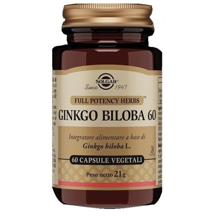 Solgar Ginkgo Biloba 60 - Integratore alimentare a base di ginkgo biloba 60 capsule