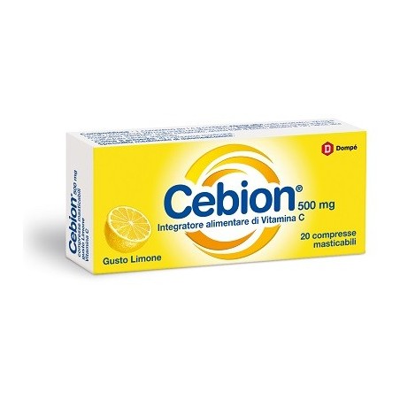 Cebion Integratore di Vitamina C Gusto Limone 20 Compresse Masticabili