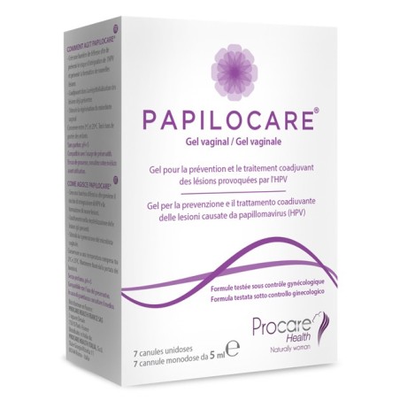 Papilocare Gel vaginale prevenzione trattamento lesioni da papilloma virus 7 cannule monodose x 5 ml