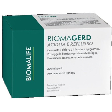 Biomagerd Acidità e Reflusso integratore per prevenzione del reflusso gastroesofageo 20 stickpack