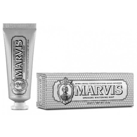 Marvis Smokers Whitening Mint dentifricio da viaggio sbiancante per fumatori 25 ml