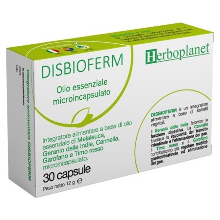 Herboplanet Disbioferm integratore per regolarità del transito intestinale 30 capsule