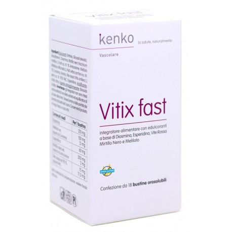 Kenko Vitix Fast integratore per funzionalità del microcircolo e pesantezza alle gambe 18 stick