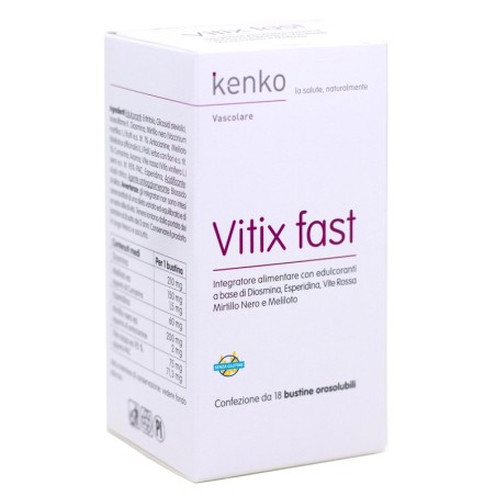 Kenko Vitix Fast integratore per funzionalità del microcircolo e pesantezza alle gambe 18 stick