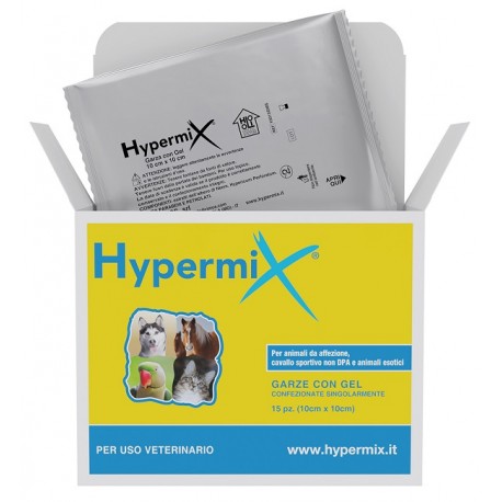 Hypermix garza 10 x 10 cm con estratto di iperico per medicazioni veterinarie 15 pezzi