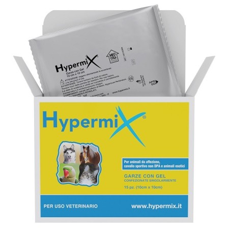 Hypermix garza 10 x 10 cm con estratto di iperico per medicazioni veterinarie 15 pezzi