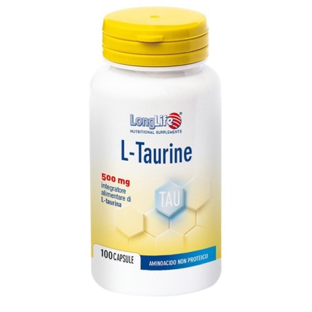 LongLife L-Taurine 500 mg integratore per sistema nervoso e muscolare 100 capsule