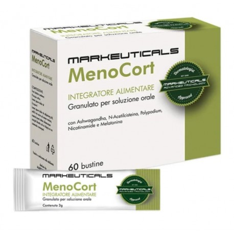 Markeuticals Menocort integratore per caduta dei capelli da stress 60 bustine