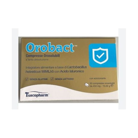 Tuscopharm Orobact integratore per difese dei bambini con fermenti 30 compresse orosolubili