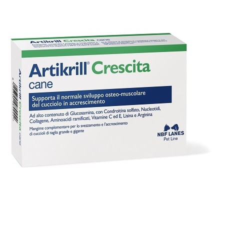 Artikrill Crescita integratore per l'accrescimento osseo del cucciole di cane in crescita 60 compresse