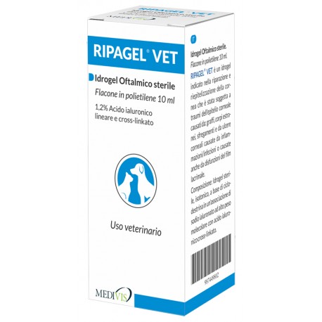 Ripagel Vet Idrogel in gocce oculari per riparazione degli occhi degli animali 10 ml