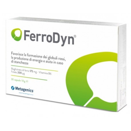 Ferrodyn HI Integratore alimentare a base di ferro e vitamine B 30 Capsule