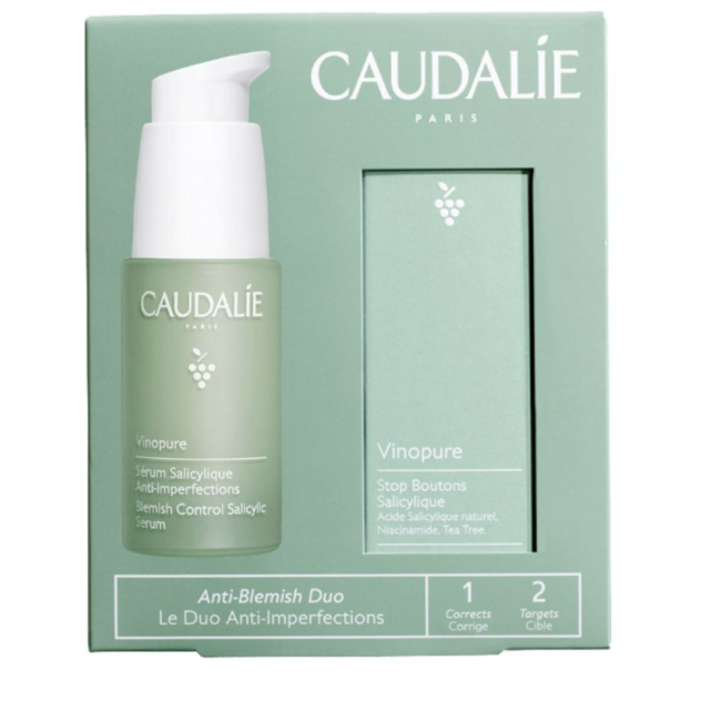 Caudalie Vinopure Duo anti-imperfezioni siero 30 ml + fluido effetto mat 15 ml