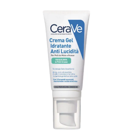 Cerave Crema gel viso idratante anti lucidità pelli miste e grasse 52 ml