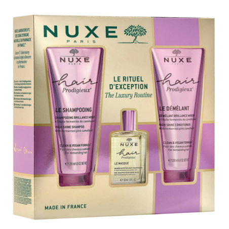 Nuxe Hair Prodigieux - Cofanetto shampoo, balsamo e maschera per capelli