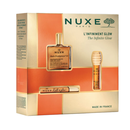 Nuxe Cofanetto Huile Prodigieuse Or Glow 50 ml e Gloss labbra al miele